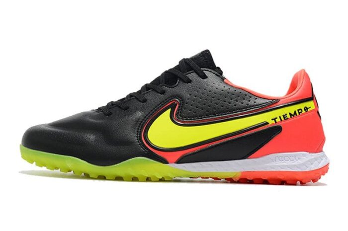 Nike React Tiempo Legend 9 Pro TF Mens Boots Black Yellow Red Football Boots