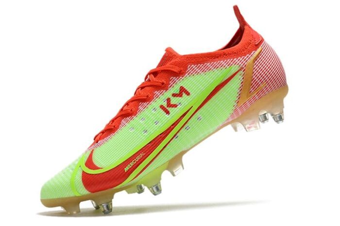 New Nike Mercurial Vapor 14 Elite Mbappé SG 'KM10 Lime Green Red Football Boots