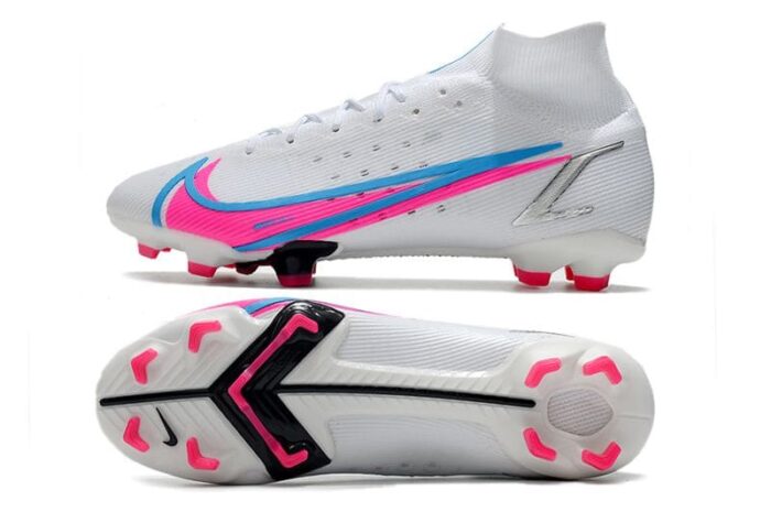 Nike Mercurial Superfly 8 Elite FG White Blue Pink Football Boots