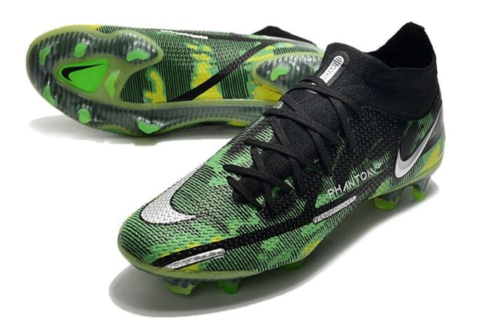 Nike Phantom GT II Elite DF FG - Black Metallic Platinum Green Strike Football Boots