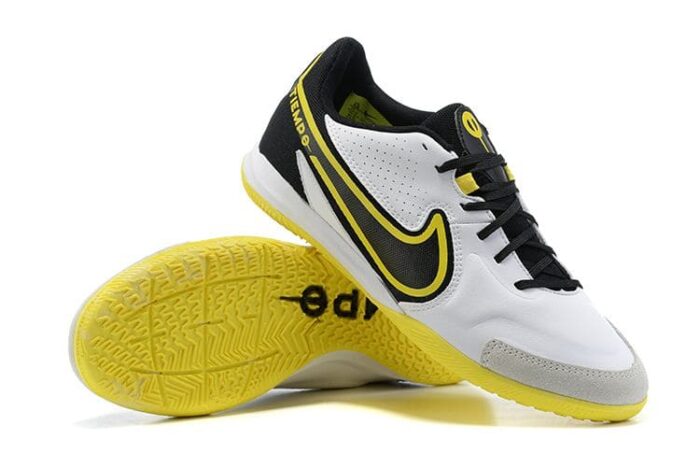 Nike Tiempo Legend 9 Elite IC White Dark Smoke Grey Black Yellow Strike Football Boots