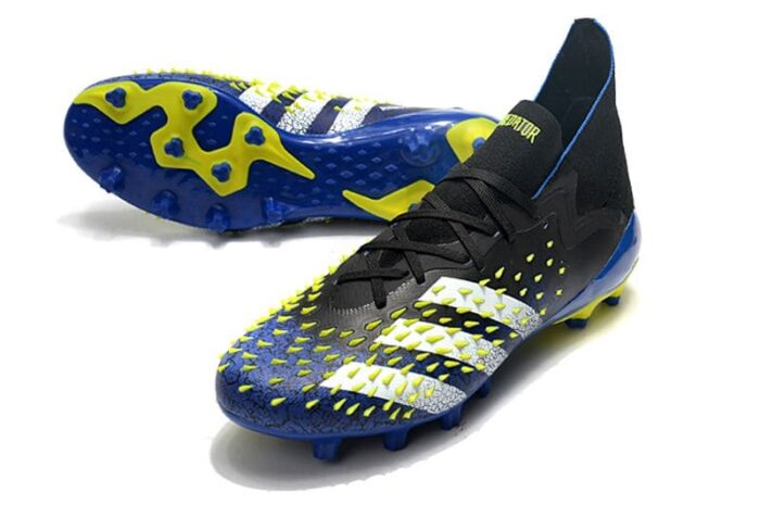 Adidas Predator Freak .1+ AG Soccer Cleats - Black / Team Royal Blue / Solar Yellow / White Football Boots