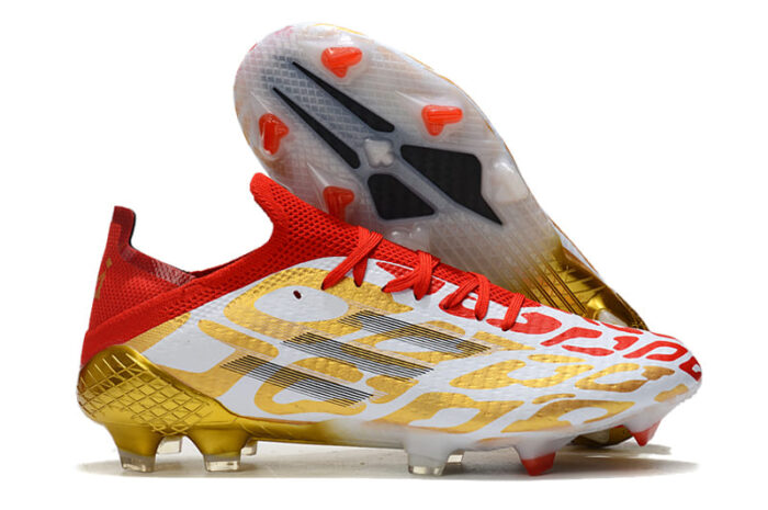 Adidas X Speedflow MS.1 FG Shoes - White_Gold Metallic_Scarlet Football Boots