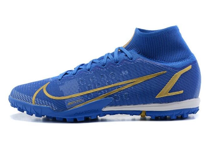 Nike Mercurial Superfly 8 Elite TF Blue Gold Football Boots