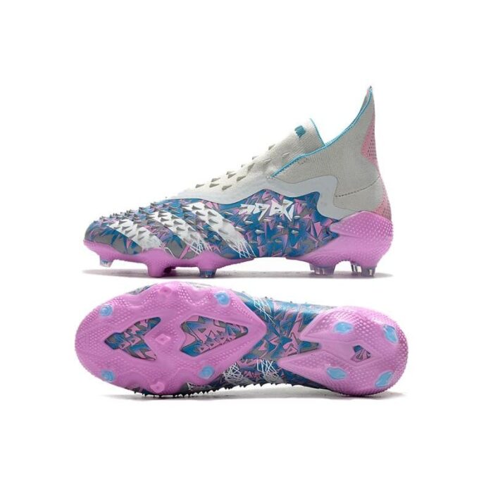 Adidas Predator Freak+ FG Sliver Blue Pink Football Boots