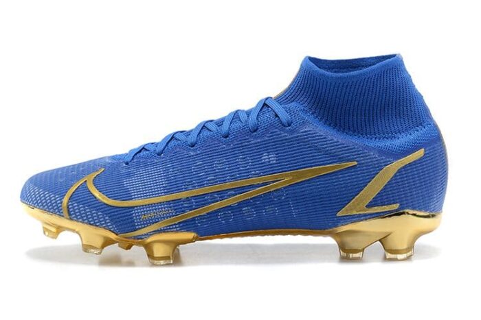 Nike Mercurial Superfly 8 Elite FG Blue Gold Fooball Boots