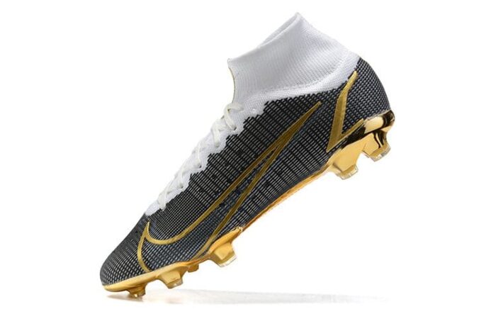 Nike Mercurial Superfly 8 Elite FG White Black Gold Football Boots