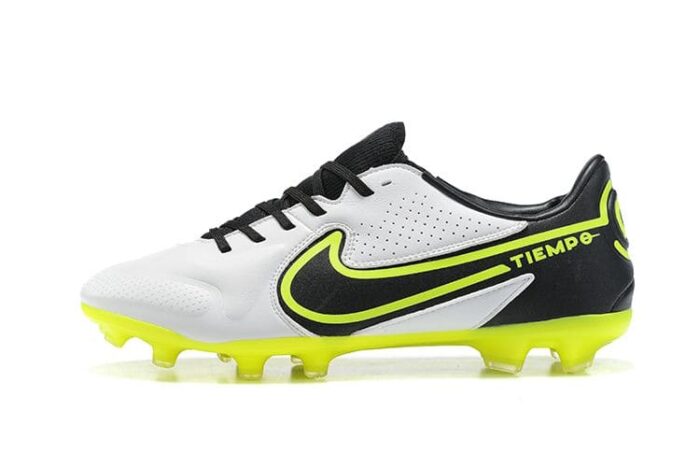 Nike Tiempo Legend 9 Elite FG White Dark Smoke Grey Black Yellow Strike Football Boots