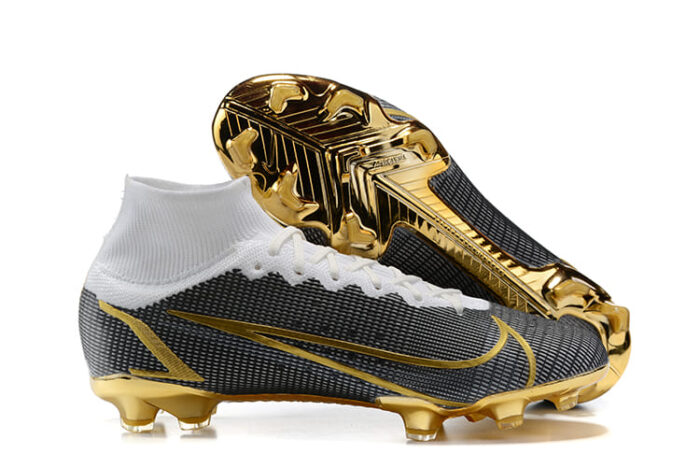 Nike Mercurial Superfly 8 Elite FG White Black Gold Football Boots