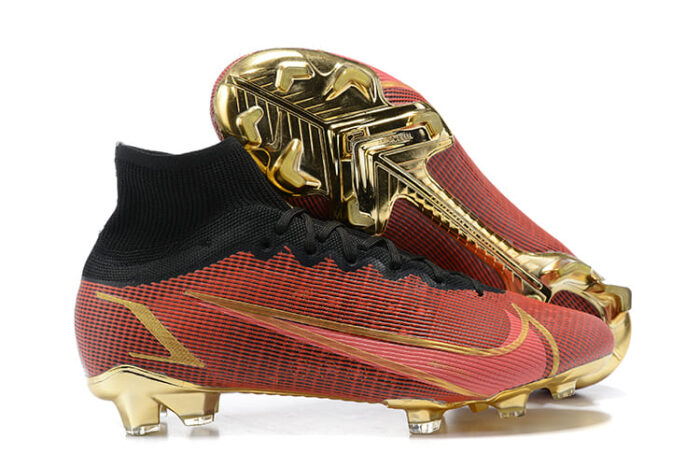 Nike Mercurial Superfly 8 Elite FG - Red Black Gold Football Boots