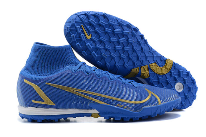 Nike Mercurial Superfly 8 Elite TF Blue Gold Football Boots
