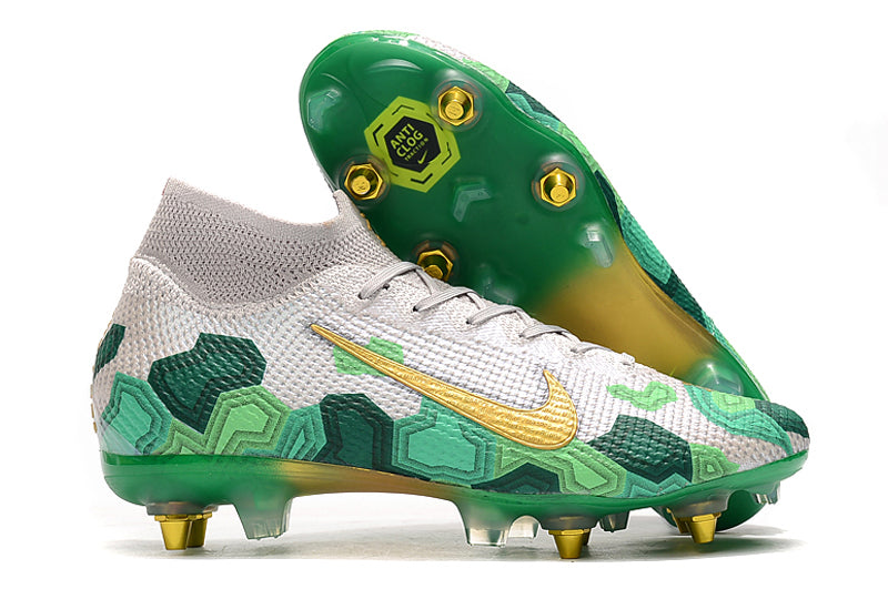Nike Mercurial Superfly 7 Elite SG - White/Green/Gold Football Boots