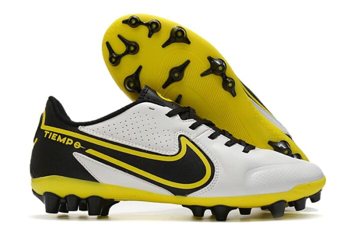 Nike Tiempo Legend 9 White Black Yellow Football Boots